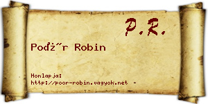 Poór Robin névjegykártya
